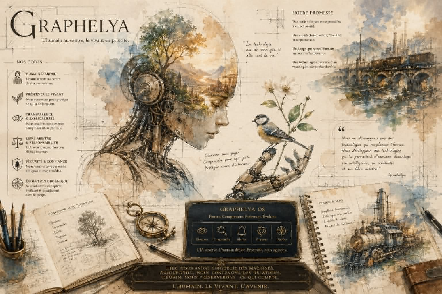 Carnet de conception Graphélya, nature et mécanique réunies